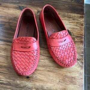 Robert Zur Red Woven Loafers